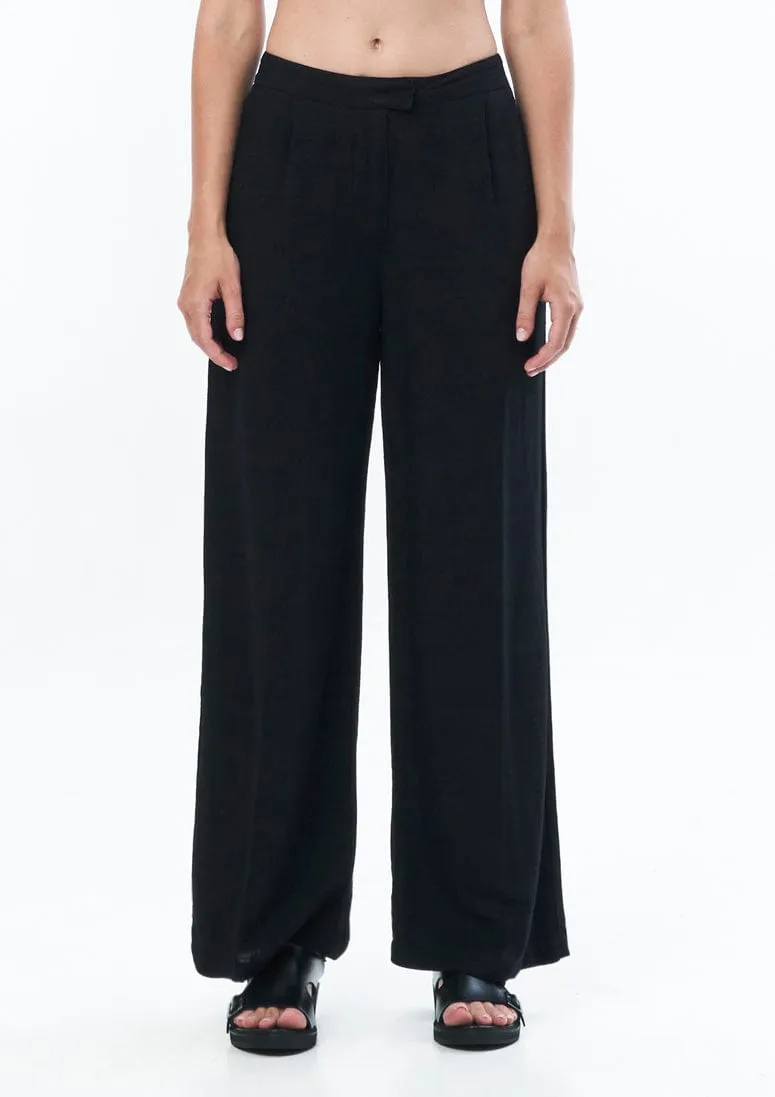 TAILORED LINEN TROUSER IN BLACK