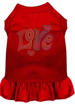 Technicolor Love Rhinestone Pet Dress Red Xl (16)