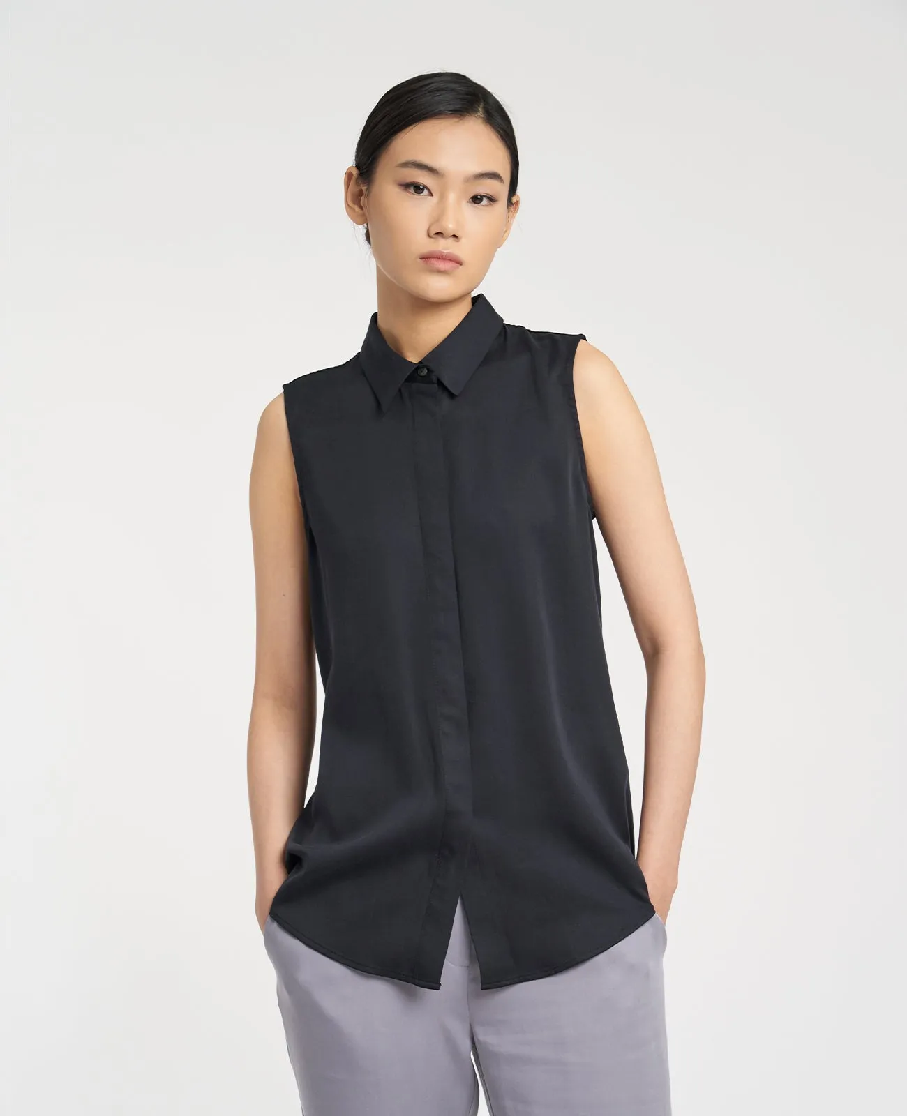 Tencel Sleeveless Shirt