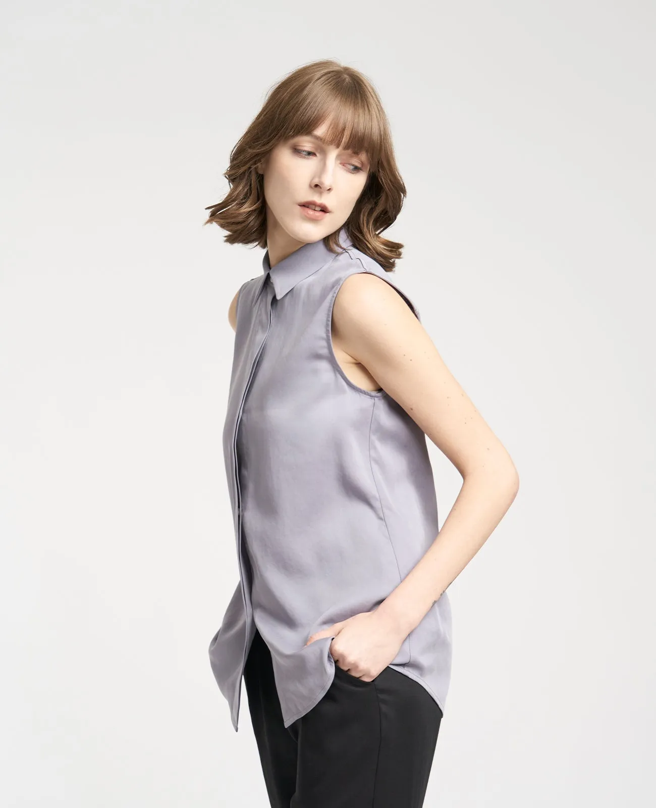 Tencel Sleeveless Shirt