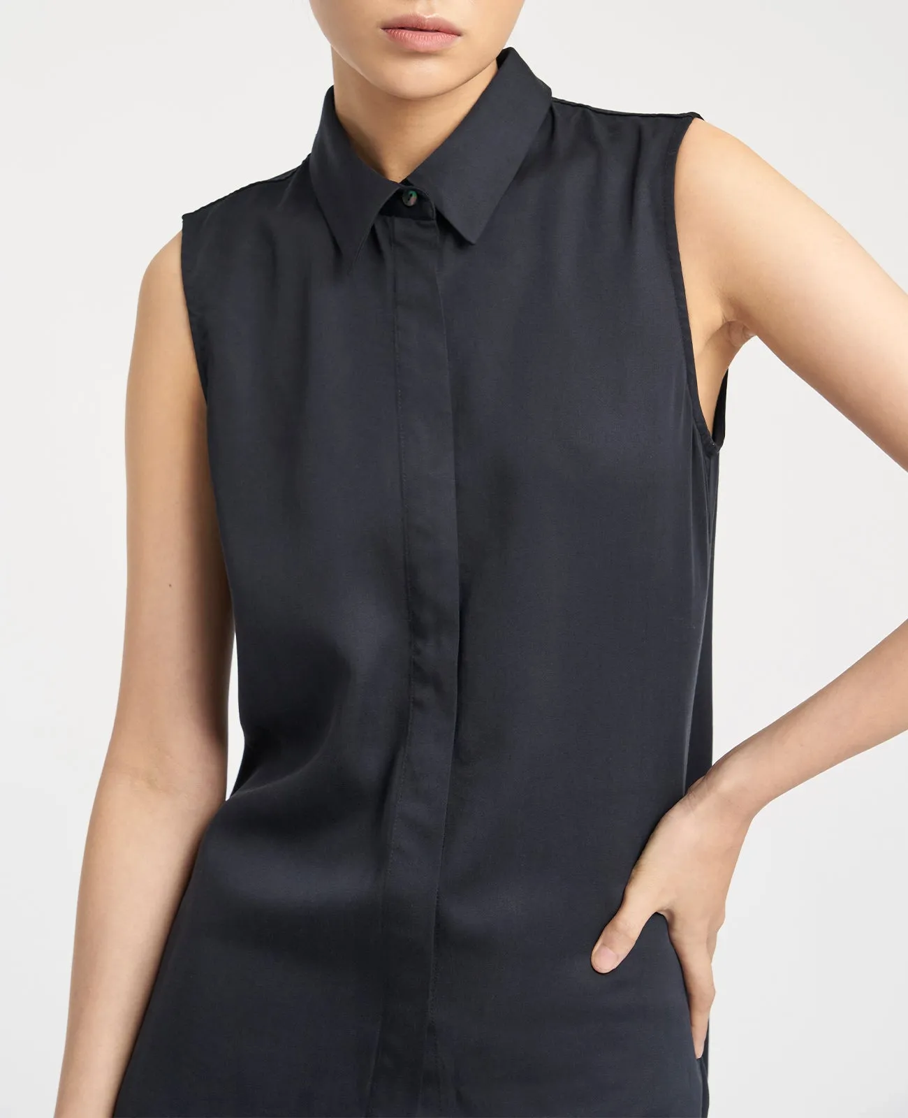 Tencel Sleeveless Shirt