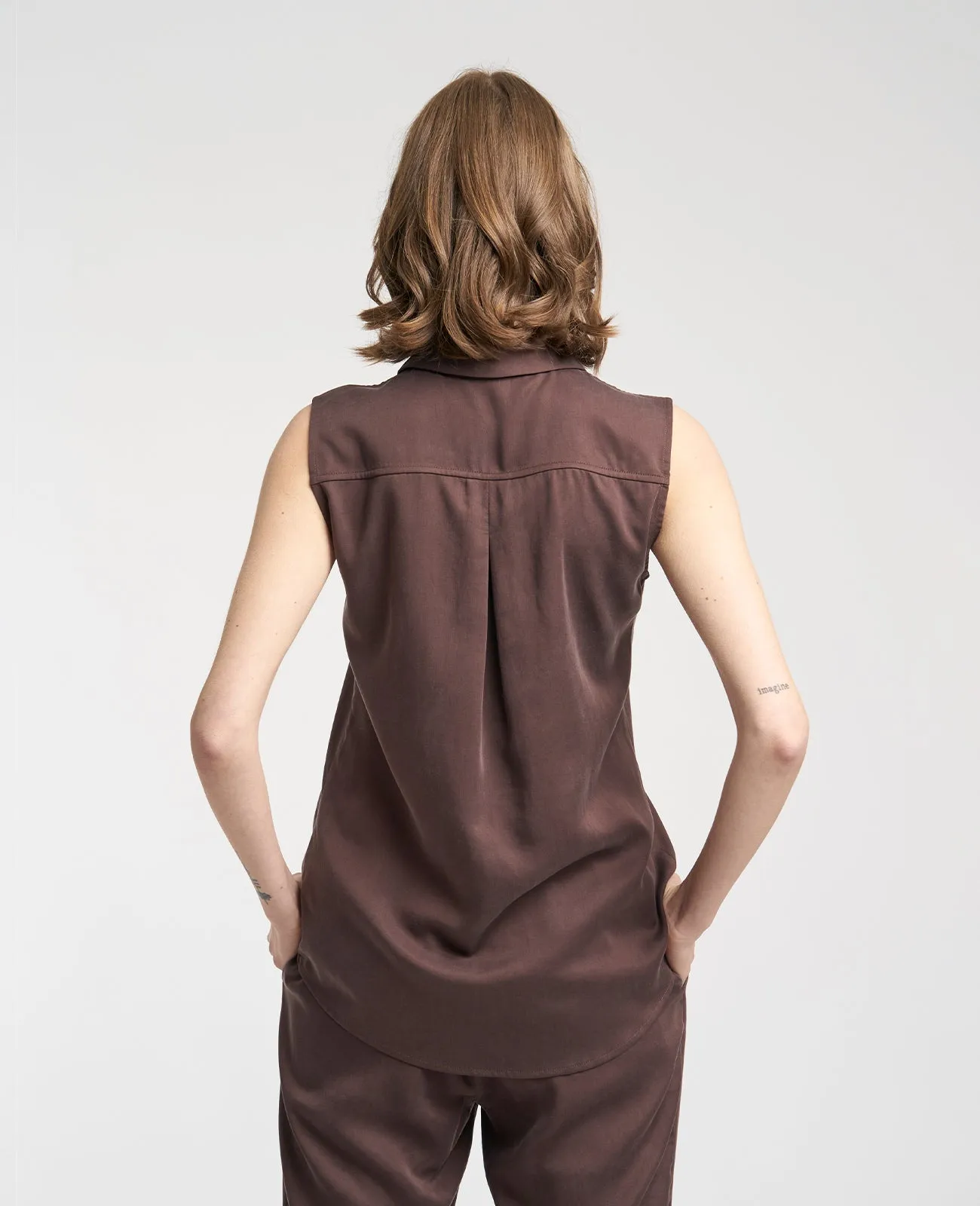 Tencel Sleeveless Shirt