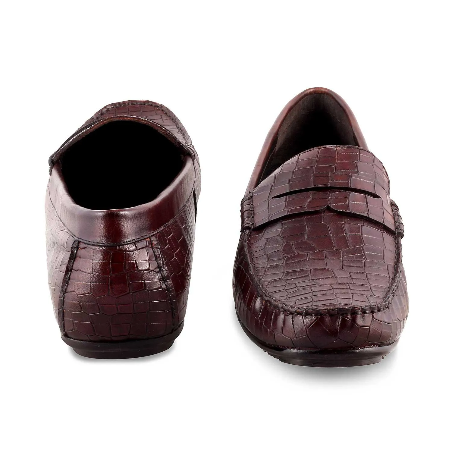 The Avyo Brown Men's Leather Loafers Tresmode