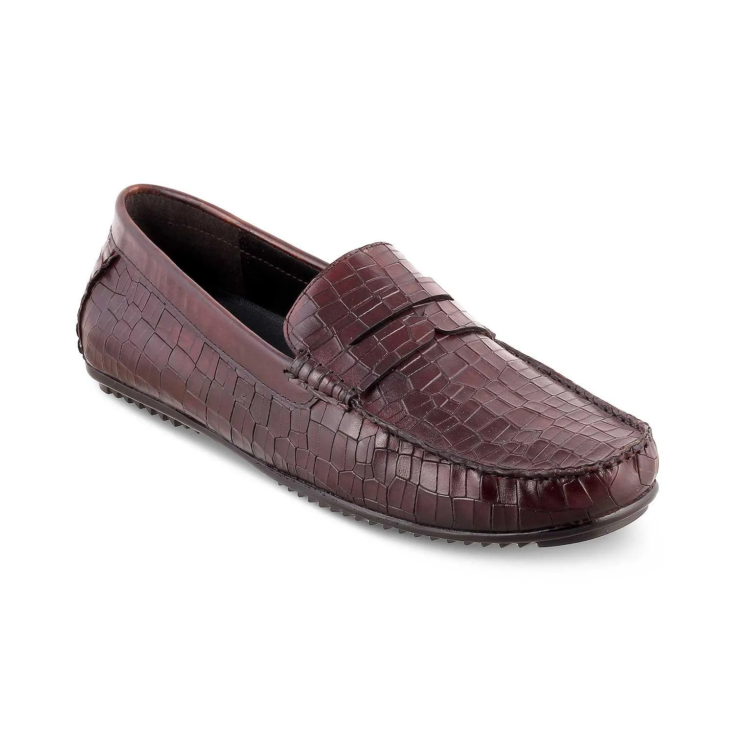 The Avyo Brown Men's Leather Loafers Tresmode