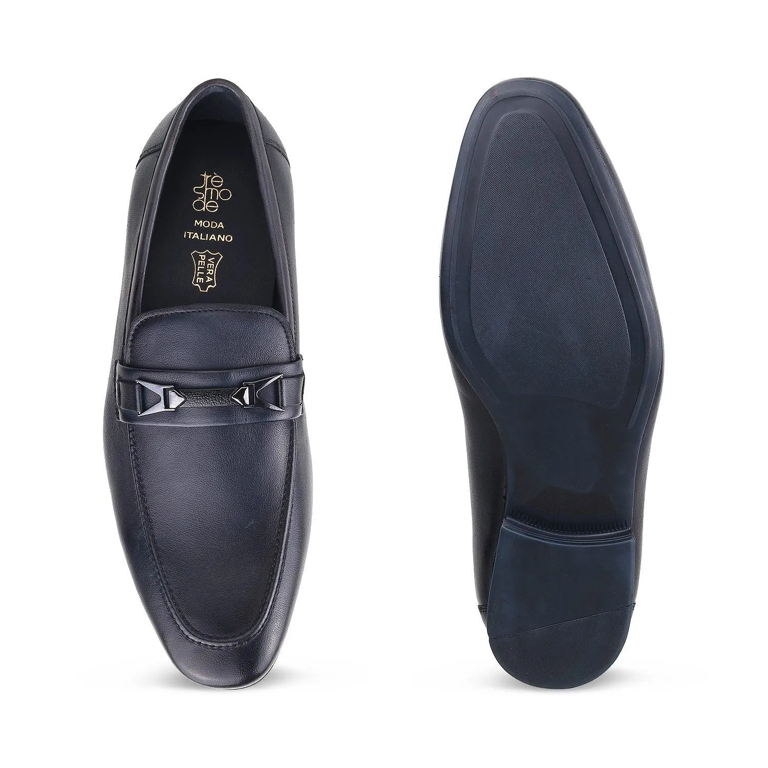 The Helsingborg Blue Mens Leather Loafer