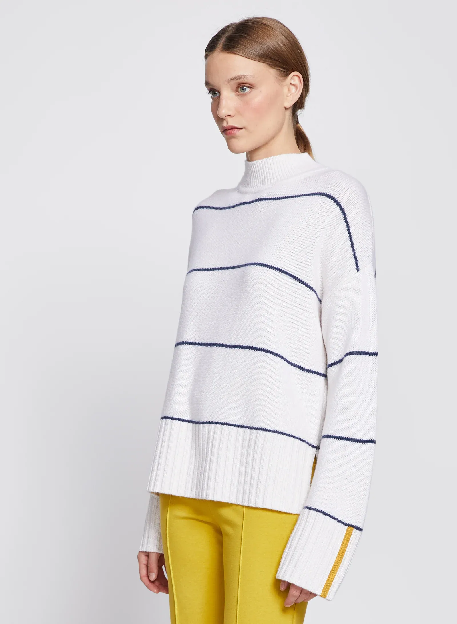 The Striped Mock Neck Sweater