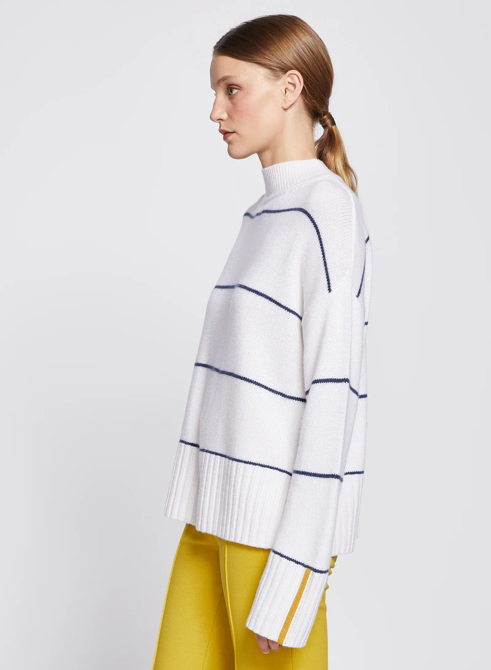 The Striped Mock Neck Sweater