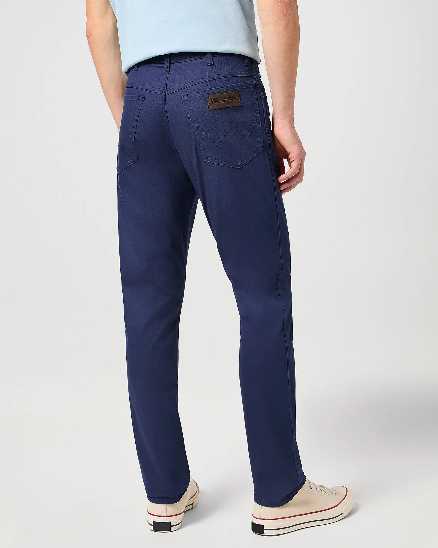 Wrangler Texas SLIM Mens Cotton Satin Trousers - Dark Navy